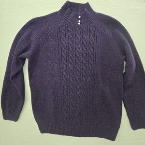 Karen Scott Men's Deep Purple Turtleneck Sweater
